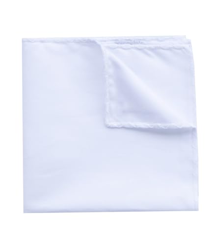 Image of 3-Pk Mens Cotton White Pocket Square with Color Border(10 Colors)