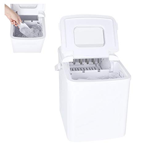 Floenr Ice Maker Machine,Ice Makers Countertop,Portable Ice Maker,Pellet Ice Maker,Make 26 lbs ice in 24 hrs,9 Ice Cubes Ready in 8-12 Minutes with Ice Scoop and Basket for Home/Office/Bar (White)