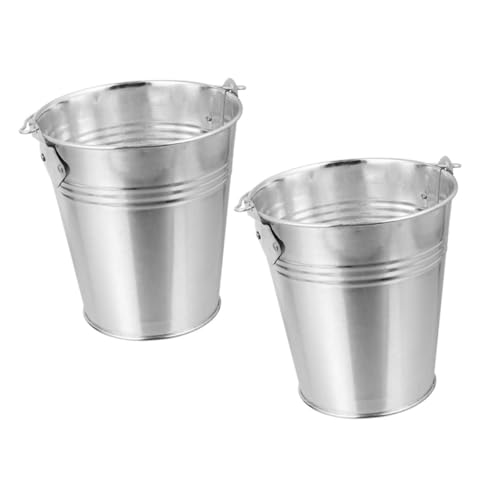 Gogogmee 2pcs Metal BBQ Grease Bucket for Outdoor Grilling Accessories Barbecue Oil Barrel Oil Grip