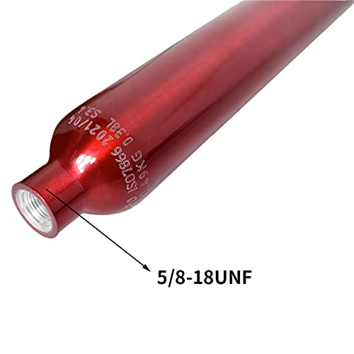Tuxing Pcp Paintball Aluminum Air Tank, High Pressure Air Tank 0.38L 23Ci Capacity,For Paintball Or Pcp Air Guns (Empty Bottle) 5/8-18Unf,Red #TOP2