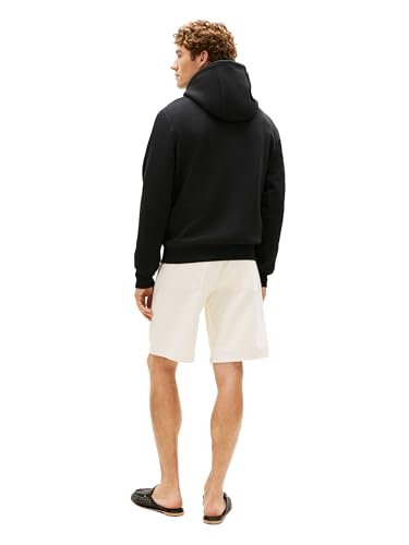 Image of Tommy Hilfiger Men's Medium Weight Cotton Hoodie Sweatshirt With Printed Stacked Chest Graphic