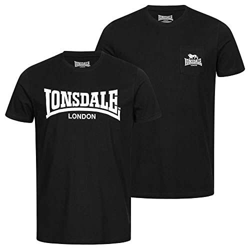 Lonsdale Herren sussex dubbelpak T Shirt, Schwarz, XXL EU