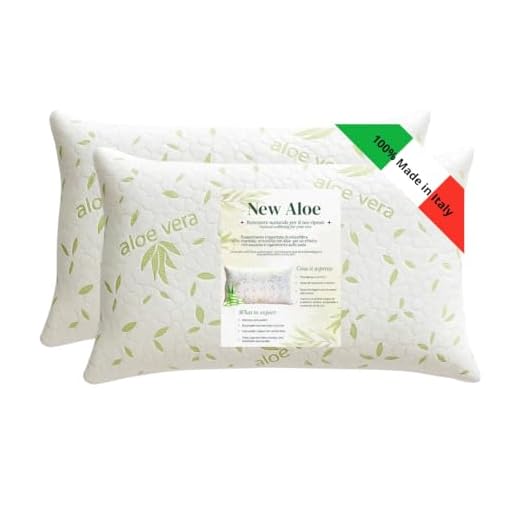 GM COPPIA Cuscini Letto Guanciali per Dormire Imbottiture Standard Antiacaro Anallergico Traspirante per letto Matrimoniale Singolo con Federa Aloe Lavabile Made in Italy