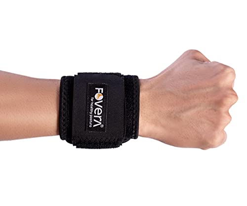 Image of FOVERA Wrist Support Band (1 Pair) Compression Wrist Support for Fitness, Weightlifting, Tendonitis, Carpal Tunnel Arthritis, Wrist Pain Relief