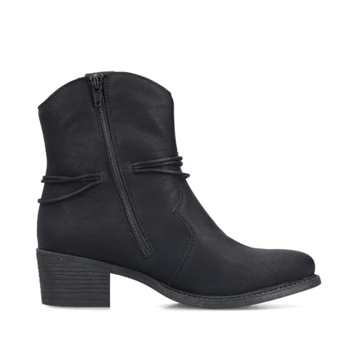 Rieker Damen Klassische Stiefeletten 73158, Frauen Stiefeletten,reißverschluss,stiefel,bootee,booties,halbstiefel,schwarz (00),38 EU / 5 UK – Ansicht 2