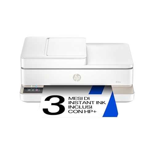 HP Envy 6520e 714N9B, Stampante Multifunzione a Getto d'Inchiostro A4 a Colori, Stampa Fronte e Retro Automatica, Fino a 10 ppm, Wi-Fi, ADF, Fax, 3 Mesi di Inchiostro Instant Ink Inclusi, Portobello