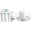 APEC Water Systems ROES-50 Essence Series Top Tier 5-Stage WQA Certified & Hydronix FLK-14 RO Reverse Osmosis Undersink Filtration System Water Leak Detector Safety Valve