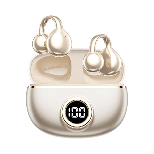 QJF Clip on Earbuds for Small Ears & Glasses, Open Ear...