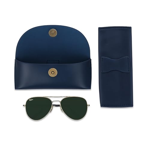 The Antiq Leather Sunglasses Case Genuine Eyeglass Holder Reading Glasses Protector Vintage Eyewear Storage for Men and Women