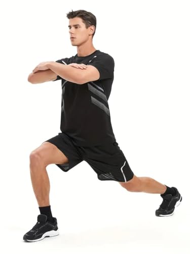 Image of Lymio Polyester T-Shirt and Shorts Cord Set for Men (Men Cord Set 08-11)