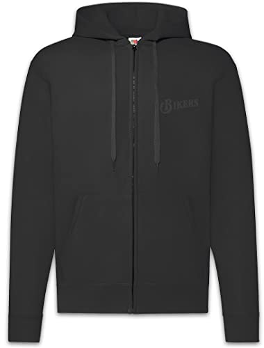 Sweat à Capuche Bikers Zip Hoodie Urban Backwoods homme veste zippée noire