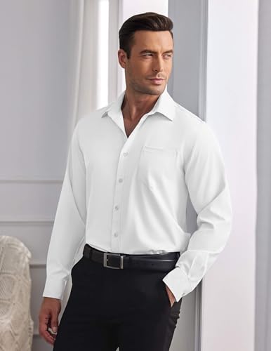 COOFANDY Mens Dress Shirts Wrinkle Free Long Sleeve Button Down Shirt Formal Business Shirts2