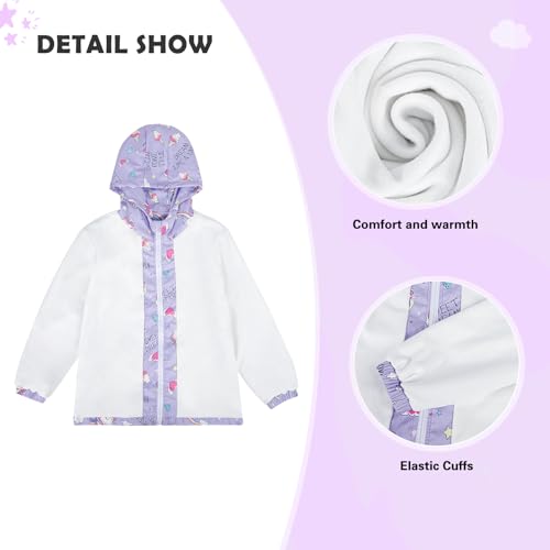 ESTAMICO Girls' Fashion Winter Coat Zip Up Fleece Jackets Water-resistant Wind-proof Little Girls Clothes2