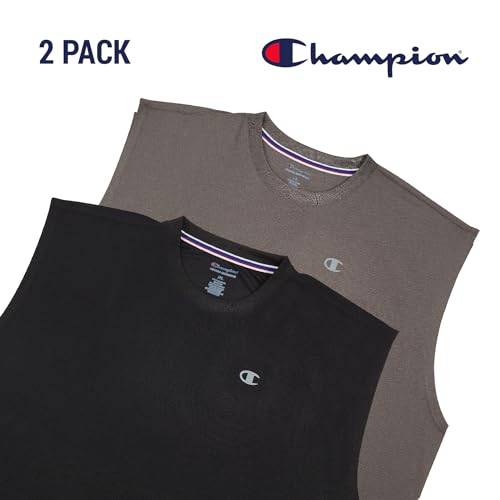 Champion Big and Tall Sleeveless Shirt for Men – 2 Pack Performance Muscle Shirt2