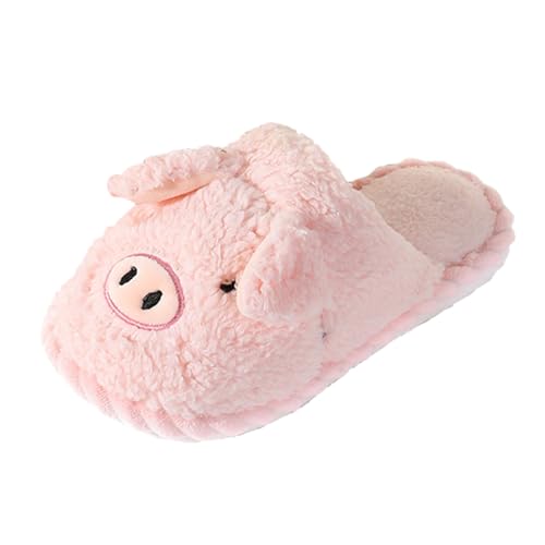 Genérico Pantuflas de algodón lindas en forma de cerdo – Pantuflas Rigolo lindas zapatillas de invierno con todo incluido – Zapatos confort Chic Invierno Suave Zapatillas con relleno para mujer, rosa