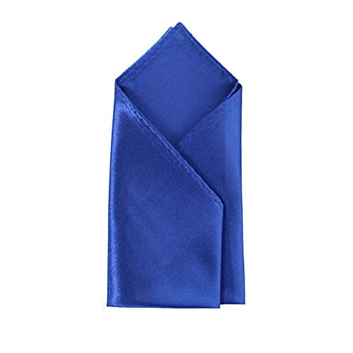 Image of TIE STUDIO Men's Solid Pocket Square | Size- 10cm x 10cm | Colour-Royal Blue | Pack of 1 |