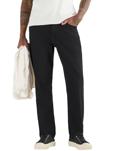 Image of Bewakoof Men's Washed Slim Straight Fit Polycotton Jeans
