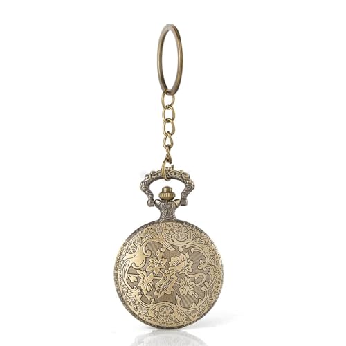 Image of Pocket Watch Metal Keychain Retro Vintage for Gifting With Key Ring Anti-Rust