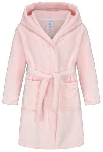 Image of Girls Soft Fleece Robes Plush Hooded Bathrobes Sleepwear for Kids 2-16 Years