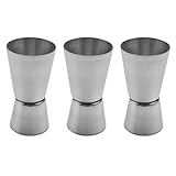  Cusstally 3X Gobelet Double Doseur Acier pour Mesure Alcool Bar Bistrot 40/20Cc