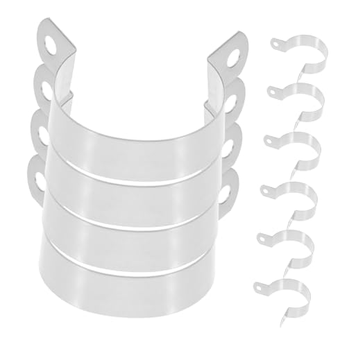 HOLIDYOYO 10pcs Stainless Steel Clamps 2 Holes U-brackets Rigid Holders Multi-purpose Clamp Fixing Straps for Water Pipes