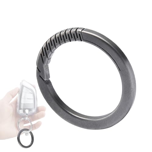 Llavero con división lateral, diseño de llavero de empuje lateral, llavero de titanio ligero, práctica herramienta de bolsillo, gancho de clip de metal moderno, con elegante función organizadora para