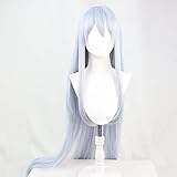 NBWLIOGBIWO Cosplay Wig Yoisaki Kanade Cosplay Wig Silver 120cm Lomg Straight Heat Resistant Synthetic Hair Halloween Role Play Carnival Party + Wig Cap (NEVSTPFW)