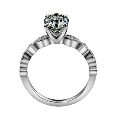 Bague de mariage moissanite pour femme en argent 925 et pierre d'avril RNG-1702