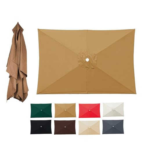 Tela sombrilla rectangular 3x2m para reparar parasol desgastado de 6 varillas 2