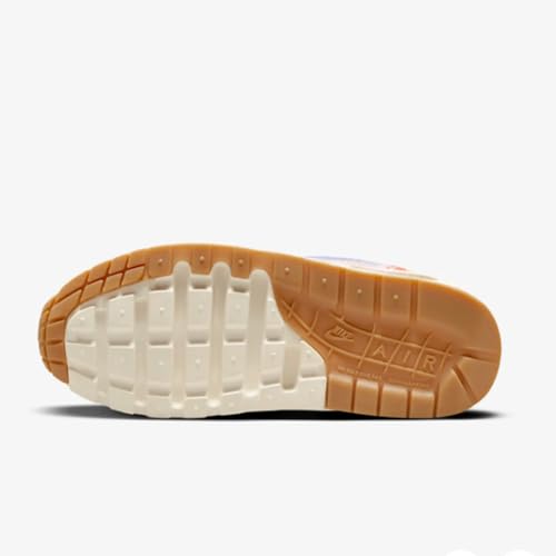 Nike Air Max 1 SE Big Kids' Shoes (FN7287-100, SAIL/Blue Joy/Safety Orange/Football Grey) Size 44