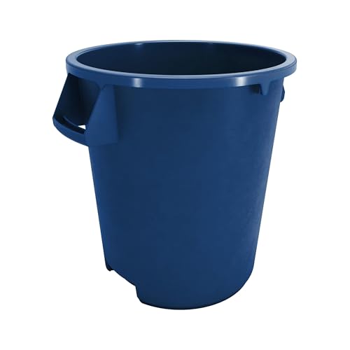 SPARTA Bronco Waste Container Trash Container, Round Trash Bin for Disposal, 10 Gallons, Blue