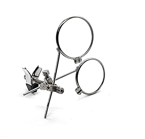 Harts Double Lens Eye Glass Loupe Clip-On Eye Glasses for Jewellery Watch Making Repair Magnifier, Silver, Small