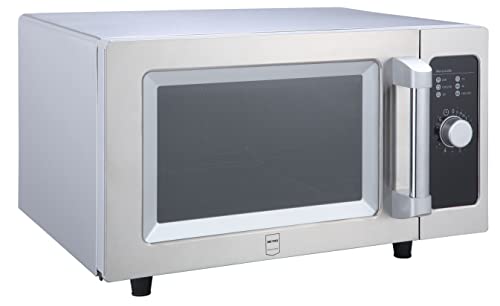 METRO Professional Four à Micro-ondes GMW1125-K, Acier Inoxydable, 51.1 x 43 x 31.1 cm, 1000 W, 25 L, Commande mécanique, Minuterie à Bouton Rotatif, Argenté