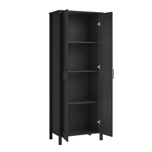 Image of Sauder Select Two-Door Storage Cabinet, Versatile Home Storage Solution, Raven Oak Finish