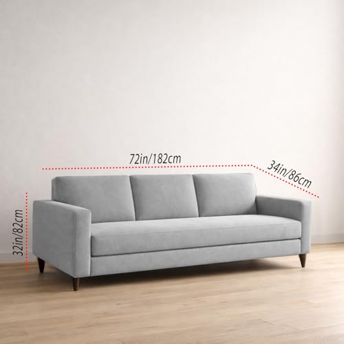Image of Carlos 3 Seater Sofa Set for Living Room & Home Office, Modern Furniture Fabric Sofa Couch with Comfortable Soft Cushioning, Durable Wooden Frame, Stylish Seating for Home (Grey)