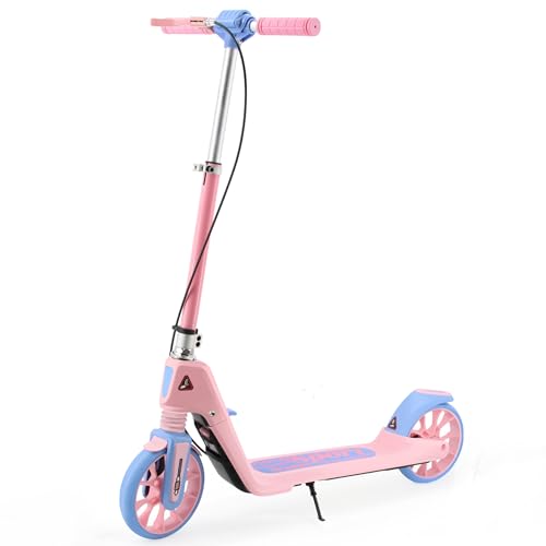 Y-RAIN Roller Scooter für Kinder ab 5 Jahren und Erwachsene bis 100KG mit Stoßdämpfungssystem und breiteren Reifen 200MM große Räder und ABEC 7 Kugellager