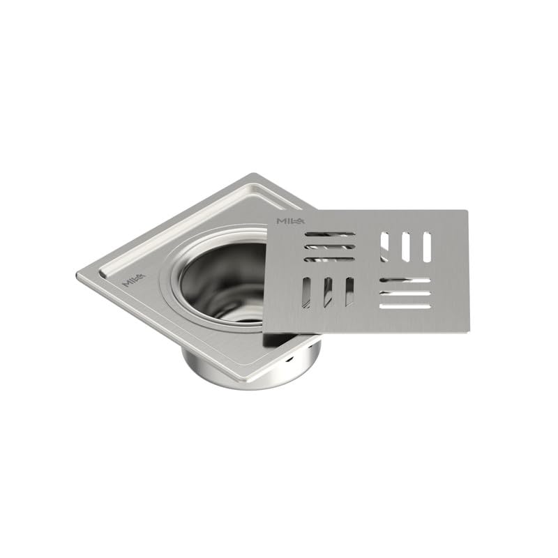 Image of Mila 6-Inch Floor Drain | 2-Piece Bowl System | Cockroach Trap | Prevents Blockage | Smooth Water Flow | 304 Grade Stainless Steel | Rust Resistant | Bathroom & Kitchen | 1.5 Yr Warranty