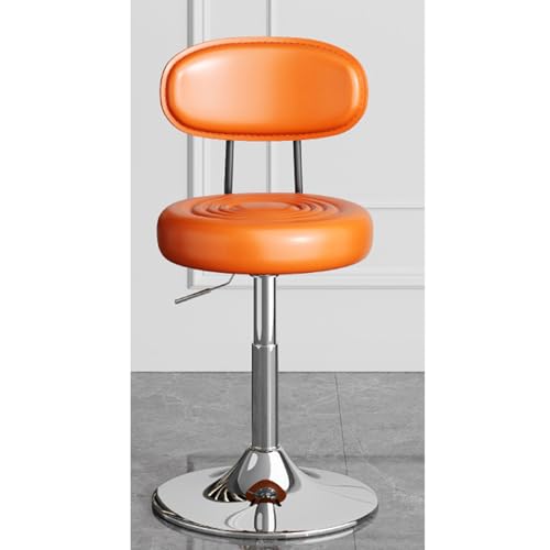 VRGT カウンターチェア 椅子 スツール イス 丸 カウンター椅子 カウンターチェアー アイアン チェア オレンジ1 ダイニングチェア 木製 インダストリアル 丸椅子 低め 背もたれ 2pcs カフェ アンティーク 高さ調整 バーチェア