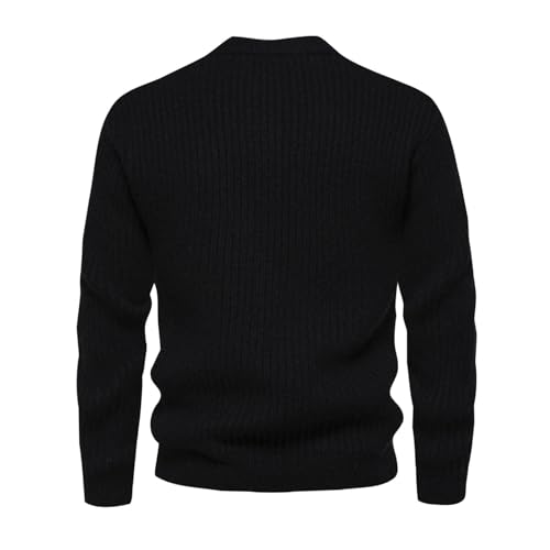 Vintage Chunk Knit Sweater Mens Casual Daily Pullover Knitting Tops Crewneck Athletic Jumper Top Cozy Vintage Outfits3