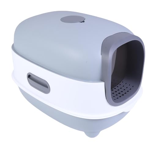 Caja de arena cubierta con control de olor para gatos extra grande miniatura 3