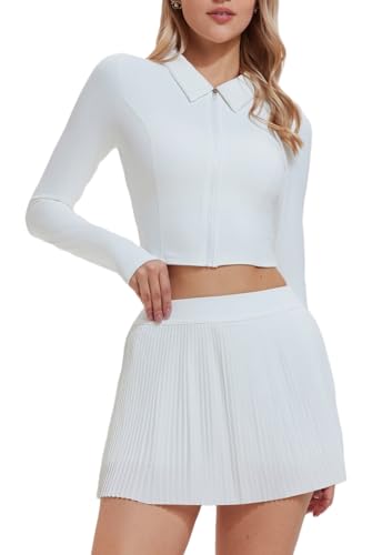 Image of AFZ Pleated Tennis Outfits Woman Polo Athletic Dresses Golf Clothes Athleisure Sets with Shorts