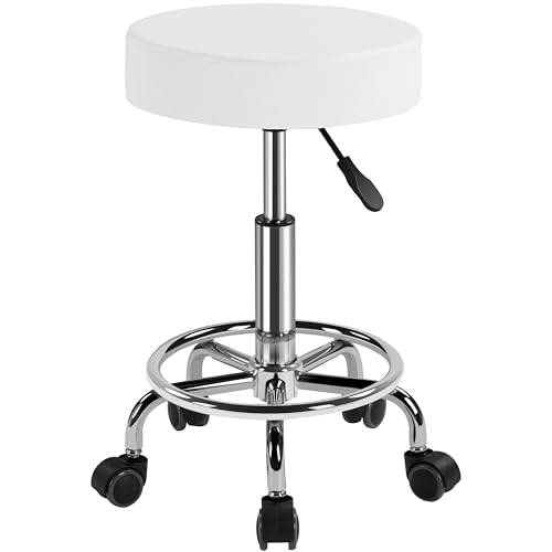 ALTEZZA REGOLABILE: Questo sgabello regolabile in altezza utilizza un cilindro a gas facile da regolare: basta premere la leva sotto il sedile per modificare l'altezza, che varia da 50,5 cm a 65 cm, offre una postura confortevole e personalizzata