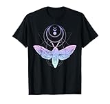 Moth And Crescent Moon Drawing, Witchy Pastel Goth Art T-Shirt