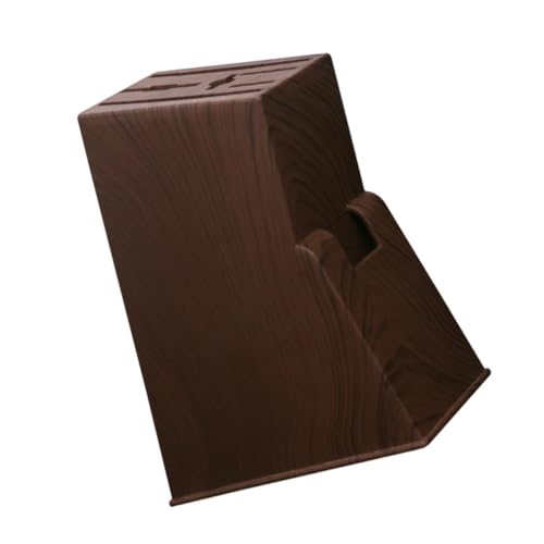 ZUNOXAZ 木目調デザイン製カッター収納ラック 安定ベース付き キッチン用包丁 はさみ整理棚 卓上整理に