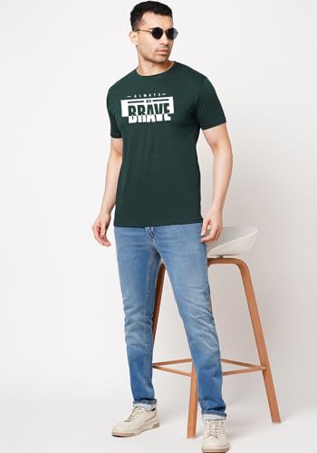 Image of Wear Your Opinion Men's S to 5XL Premium Combed Cotton Printed Half Sleeve T-Shirt (Design: Always Be Brave)