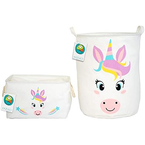 KAZULO Unicorn 2 Pack Set, Toy Storage Baskets Cover