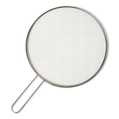 Amazon Basics Grease Splatter Guard for Frying Pan 33cm Stainless Steel Dishwasher-Safe