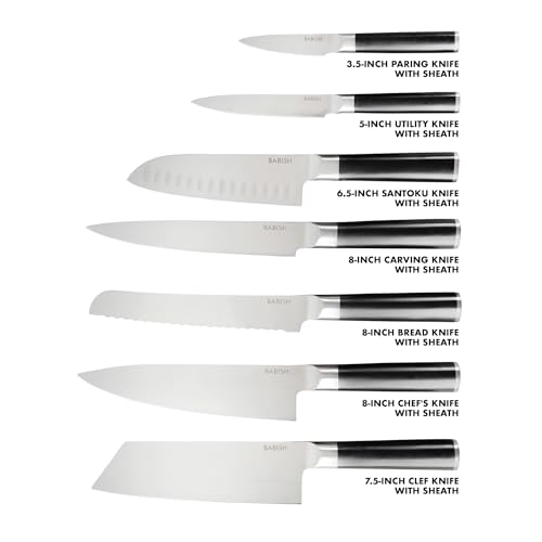 Babish-High-Carbon-14116-German-Steel-14-Piece-Full-Tang-Forged-Kitchen-Knife-Set-WSheaths