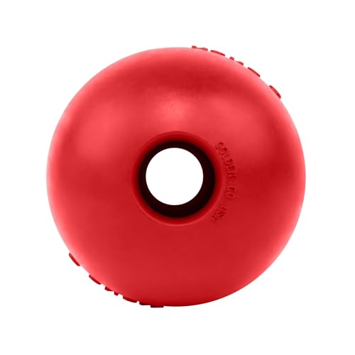 KONG Ball with Hole - Durable Dog Fetch Toy for Training, Interactive Playtime & More - Classic Natural Rubber Ball - Red - for Large/X-Large Dogs