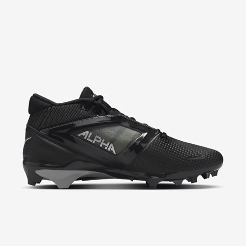 Nike Alpha Menace 4 Pro Football Cleats (FD7037-001, Black/Light Smoke Grey/White) Size 12.5